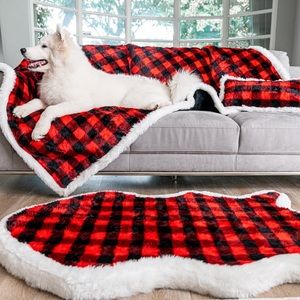 Dog Bed/Blanket/Pillow Bundle - Buffalo Plaid